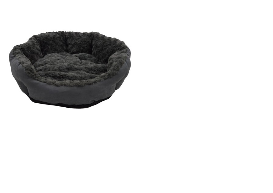 J&V FLEECE BASKET ROSES & SUEDE GREY