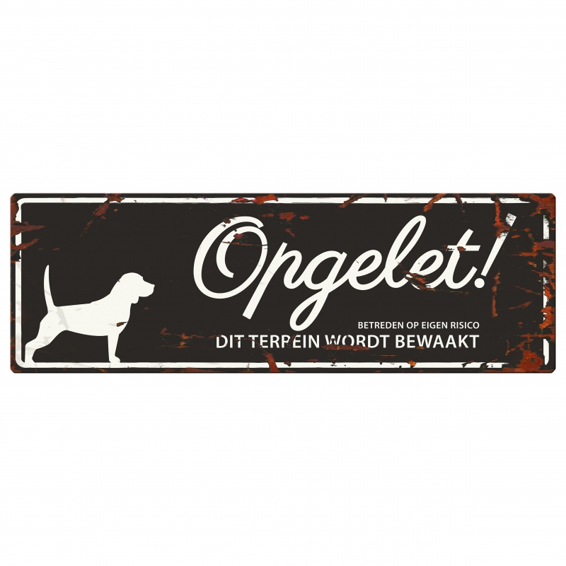 WARNING SIGN BEAGLE N zwart