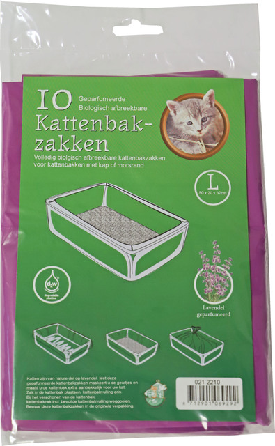 Kattenbak zak XXL10 stuks lavendel