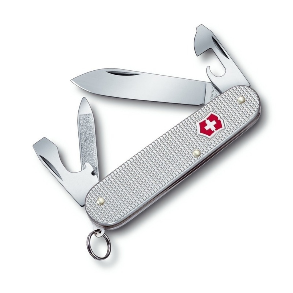 Zakmes,Vict.SwissArmy,Cadet,9f.,zilver alox