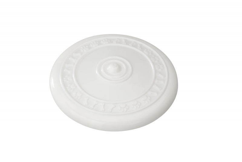 Rubber frisbee met Vanille 23cm wit