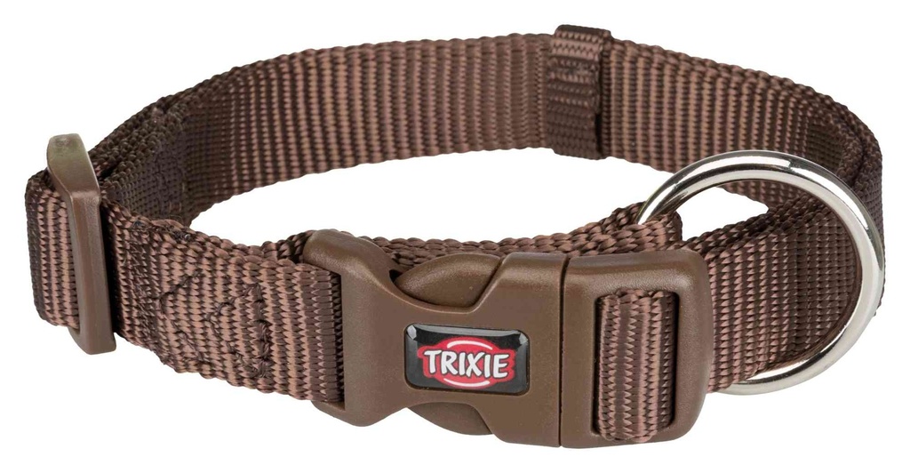 Premium Halsband, M–L: 35–55 cm/20 mm, mokka