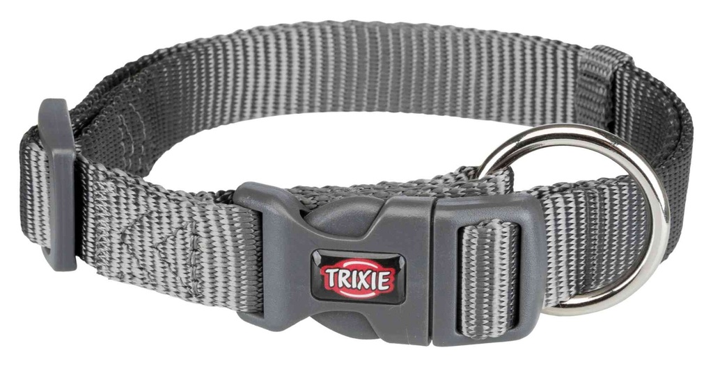 Premium Halsband, M–L: 35–55 cm/20 mm, grafiet