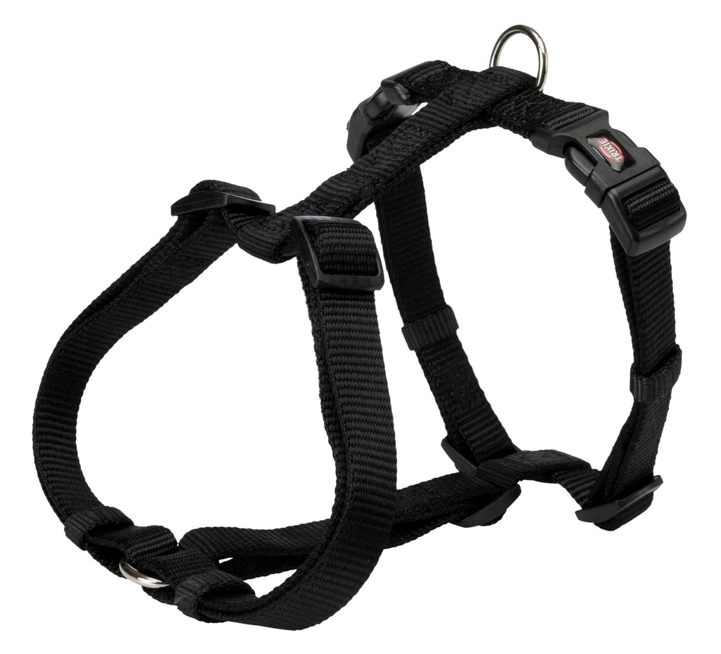 Premium H-Tuig, M–L: 52–75 cm/20 mm, zwart