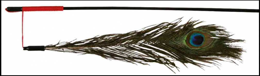 Speelhengel met Pauwenveer, 47 cm