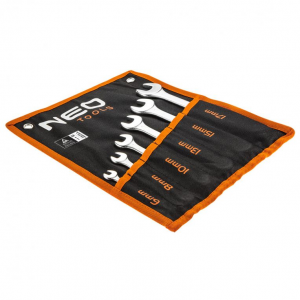 Steek/ringsleutelset 6-17mm, 6dlg DIN 3113, CrV Staal, TUV M+T