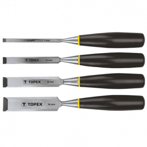 Hout Beitelset 6-12-18-24mm, CrV Staal