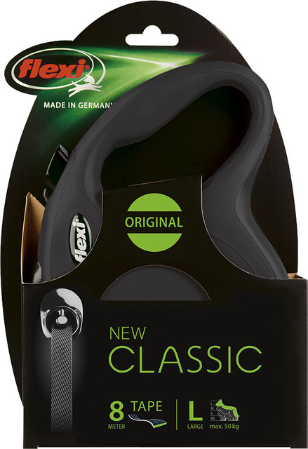 Flexi classic tape L- zwart 8 meter