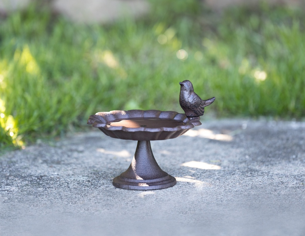 Vogelbad, gietijzer, 250 ml/ø 16 cm, bruin