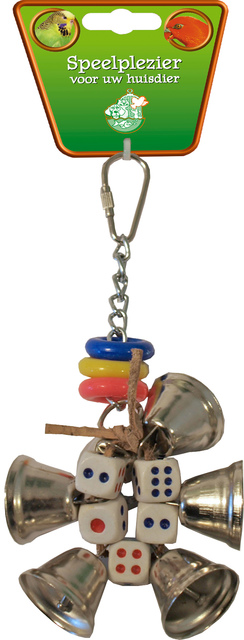 VOGELSP. DOBBELSTEEN+BELLEN 16CM