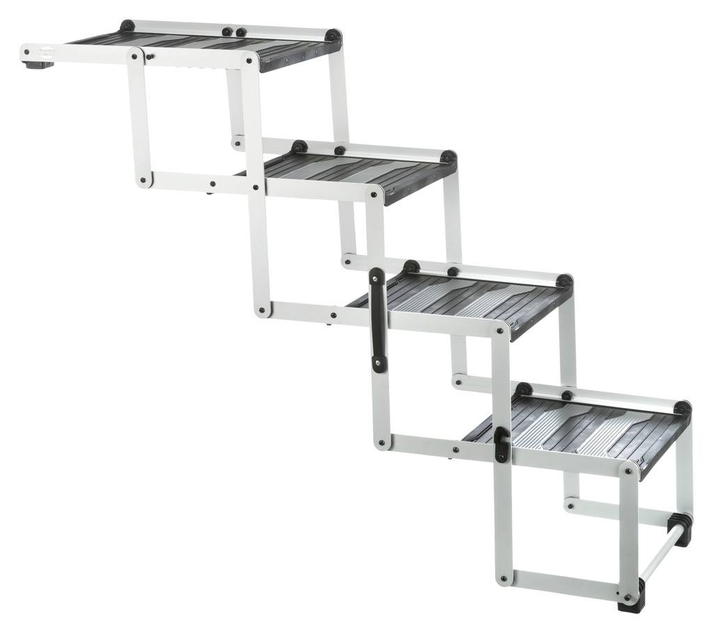 4-tredige vouwtrap, aluminium/kunststof/TPR, breedte: 37cm/hoogte: tot 70 cm/die