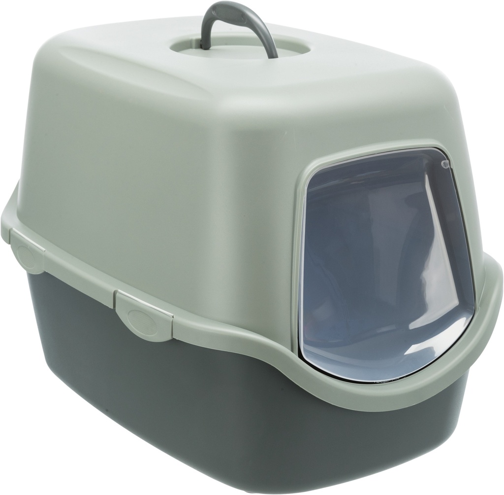 Be Eco kattenbak Vico, met kap, 40 × 40 × 56 cm, antraciet/grijs-groen