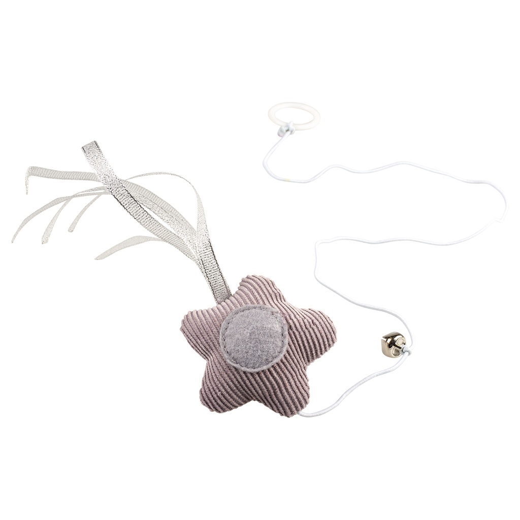 CUSHY STER MET ELASTIEK & BEL 17,5x6,5x3cm grijs