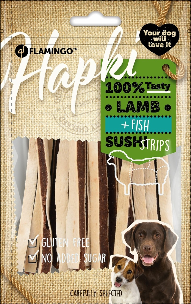 HAPKI LAMB EN FISH SUSHI STRIPS 85 GRAM