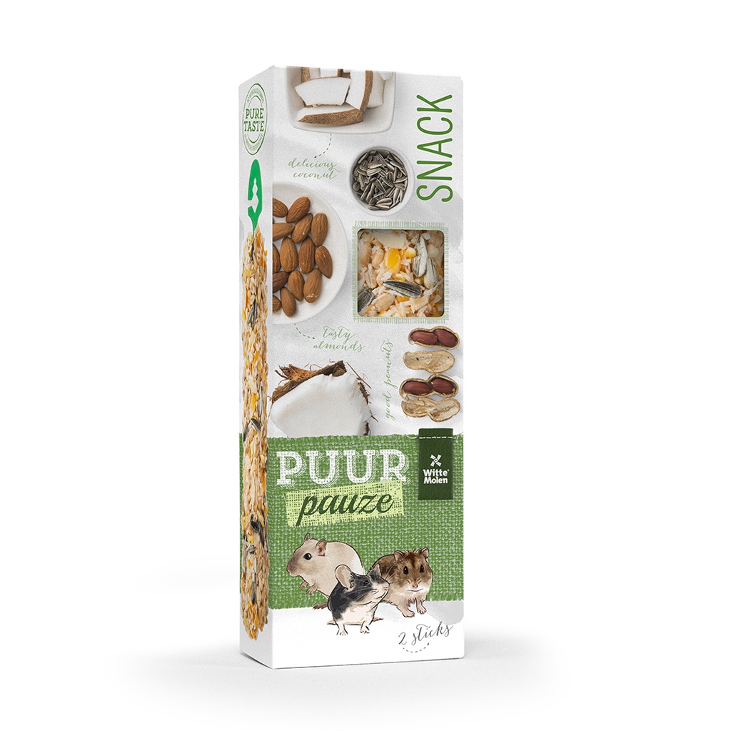 PUUR PAUZE STICKS AMANDEL & PINDA 110gr