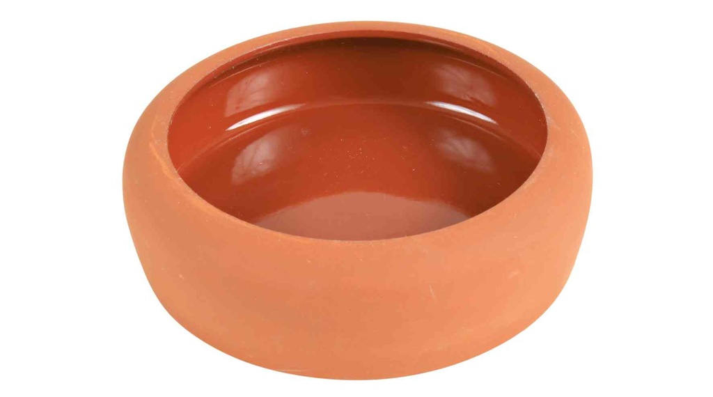 Voer/waterbak met afgeronde rand, keramiek, 250 ml/ø 13 cm, terracotta