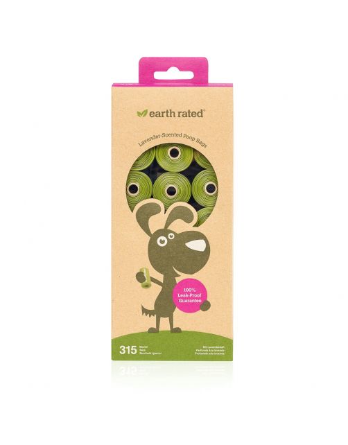Earth Rated doos 21 poepzak rolletjes lavendel (315 stuks)