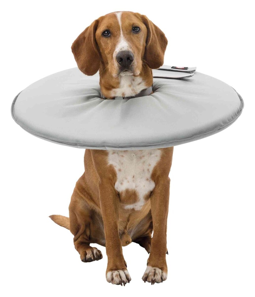 Beschermkraag, polyester/schuimstof, L: 46–49 cm/24 cm, grijs