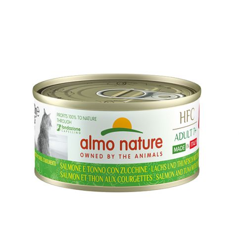 Almo Nature 70 gr 7+ zalm/tonijn/courgette