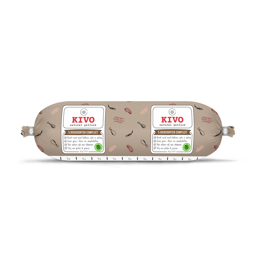 KIVO 5 diersoorten compleet 500 gram