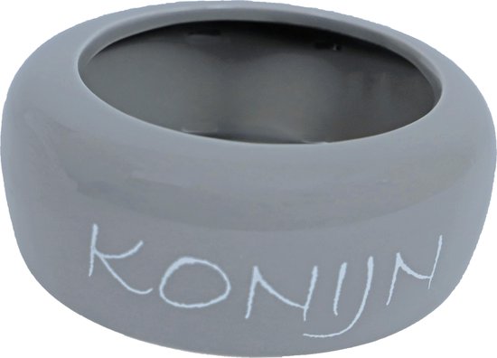 Konijn Eetbak Steen Anti Mors Grijs 13cm