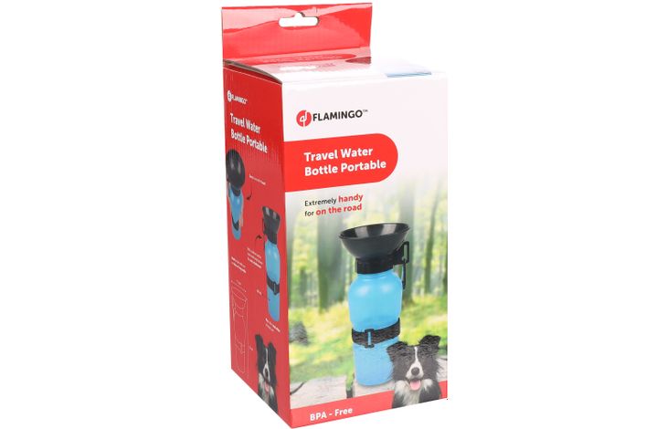 DRINKFLES DRAAGBAAR OLLIE BLAUW 10,5x10,5x21,5CM