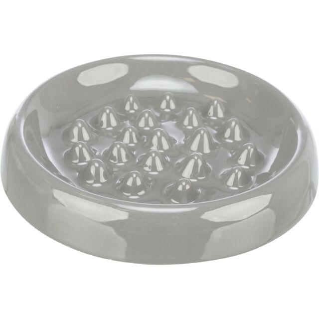 Slow Feeding Voer/waterbak, keramiek, 0,25 l/ø 18 cm, wit