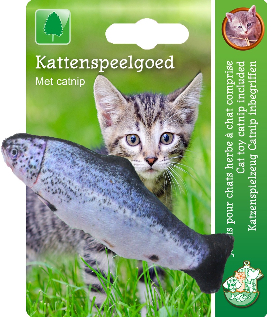 Vis met catnip blauw-grijs 11cm