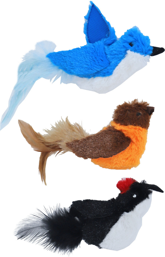 Vogel pluche 13cm met verenstaart