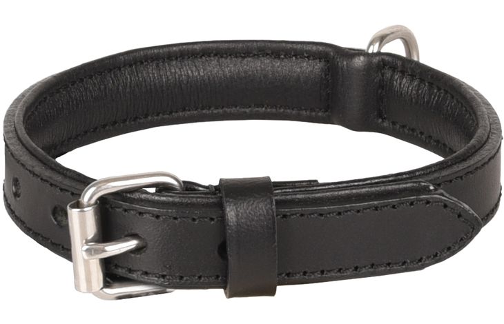 HALSBAND ARIZONA LEDER ZWART 26-32CM 20MM