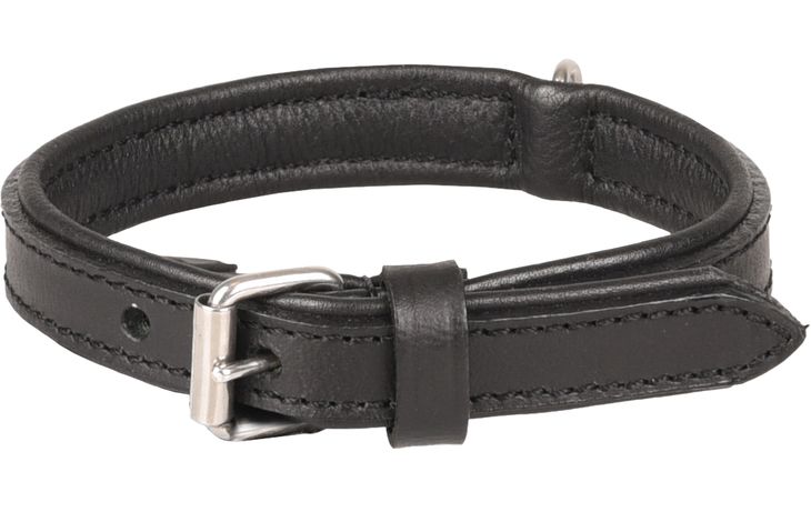 HALSBAND ARIZONA LEDER ZWART 23-27CM 18MM