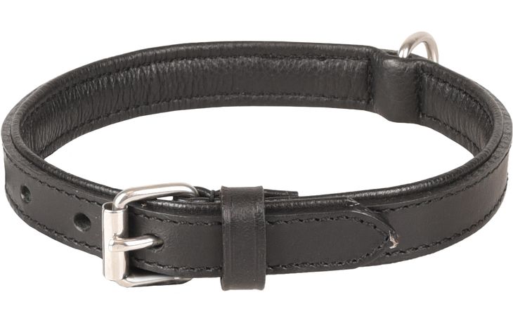 HALSBAND ARIZONA LEDER ZWART 30-37CM 20MM
