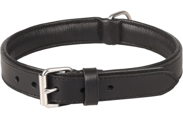 HALSBAND ARIZONA LEDER ZWART 42-51CM 28MM