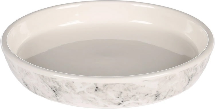EET-EN DRINKPOT KAT MARMI KERAMISCH GRIJS ROND 250ML 15,5x3CM