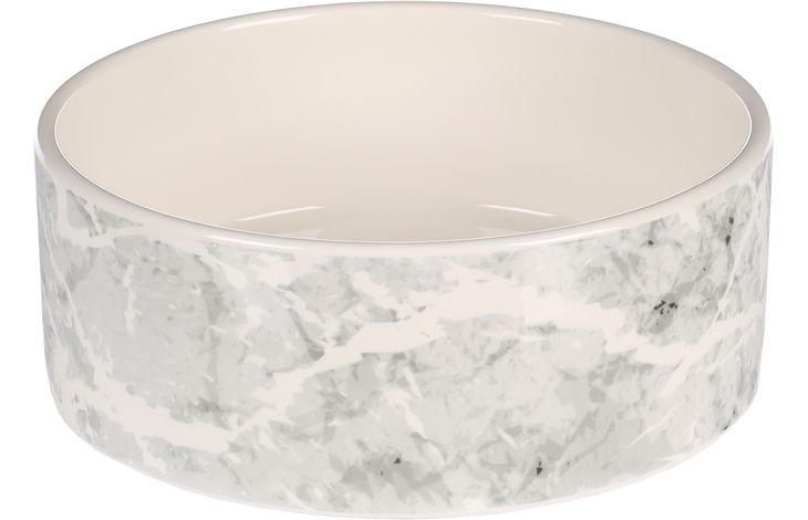 EET-EN DRINKPOT HOND MARMI KERAMISCH GRIJS ROND 900ML 16,5x6,5CM