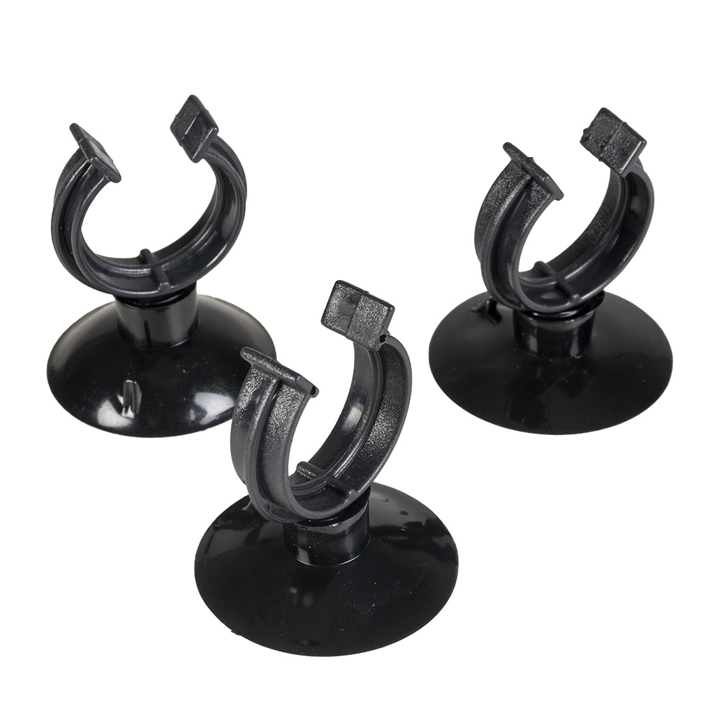 Zuiger met clip 3st - 12/16mm zwart