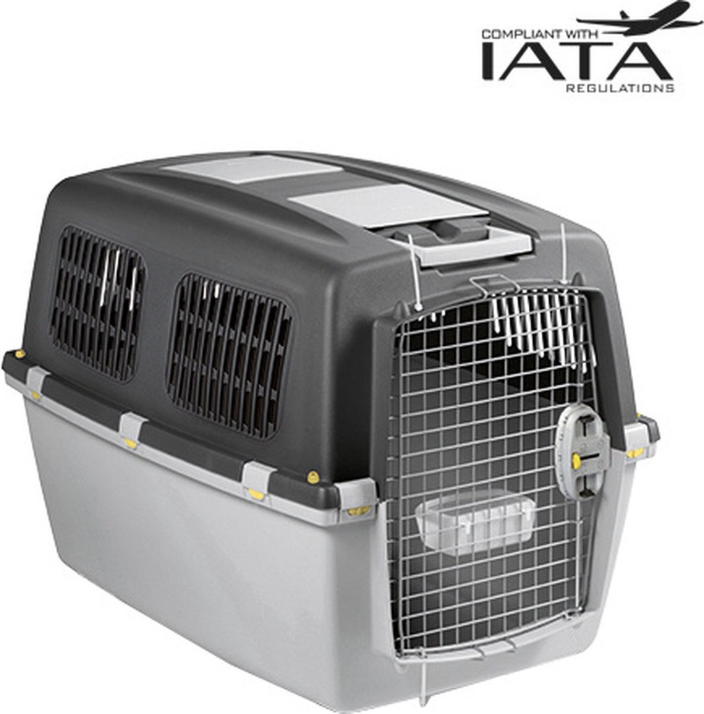 Vervoersbox Gulliver 6, M–L: 64 × 64 × 92 cm, lichtgrijs/donkergrijs