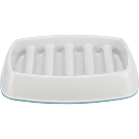 Slow Feeding voer/waterbak, kunststof/TPR, 0,25l/21 × 14 cm, grijs