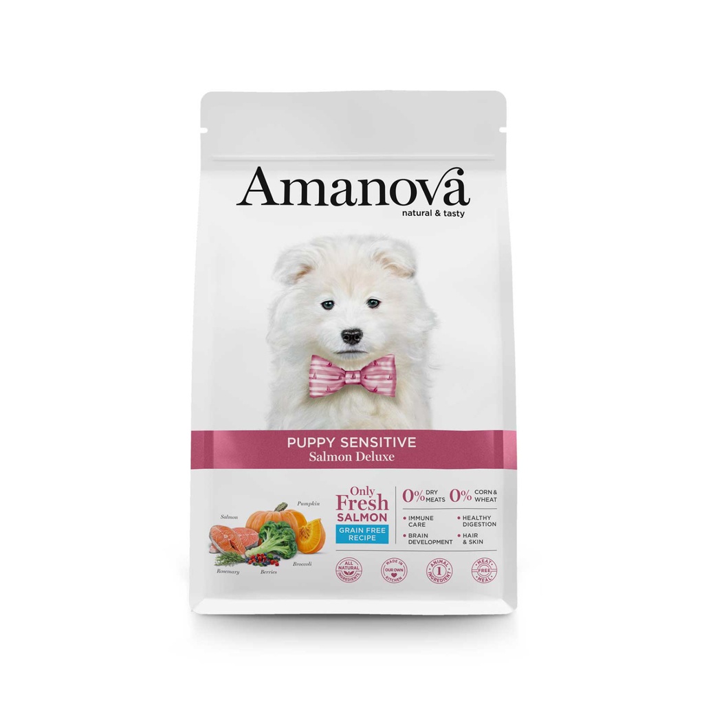 Amanova Dog Puppy Sensitive All Breeds Salmon & Pumpkin Grain Free 7 kg
