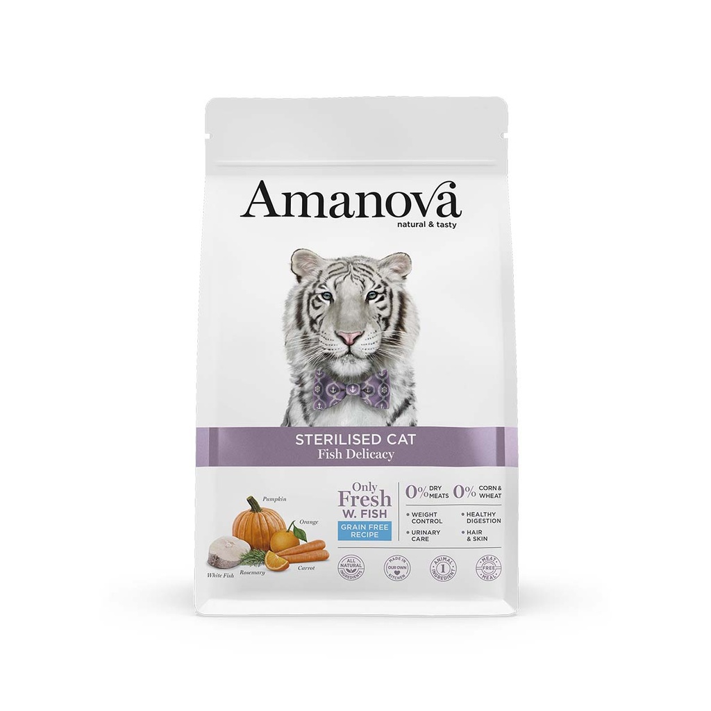 ! Amanova Cat Sterilised White Fish Grain Free 300gr op=op