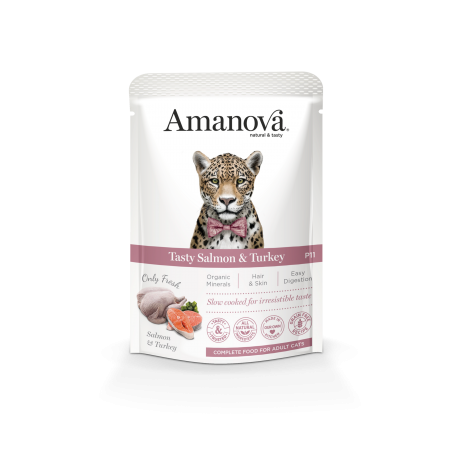 Amanova Pouch Cat P11 Adult Tasty Salmon + Turkey 85gr