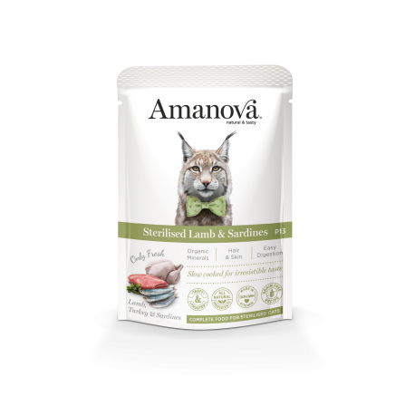 Amanova Pouch Cat P13 Sterilised Lamb + Sardines 85gr