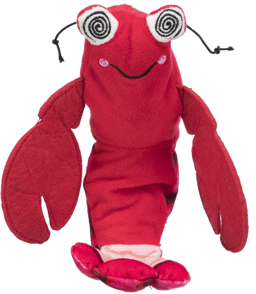 Spartelgarnale, stof, catnip, 23 cm