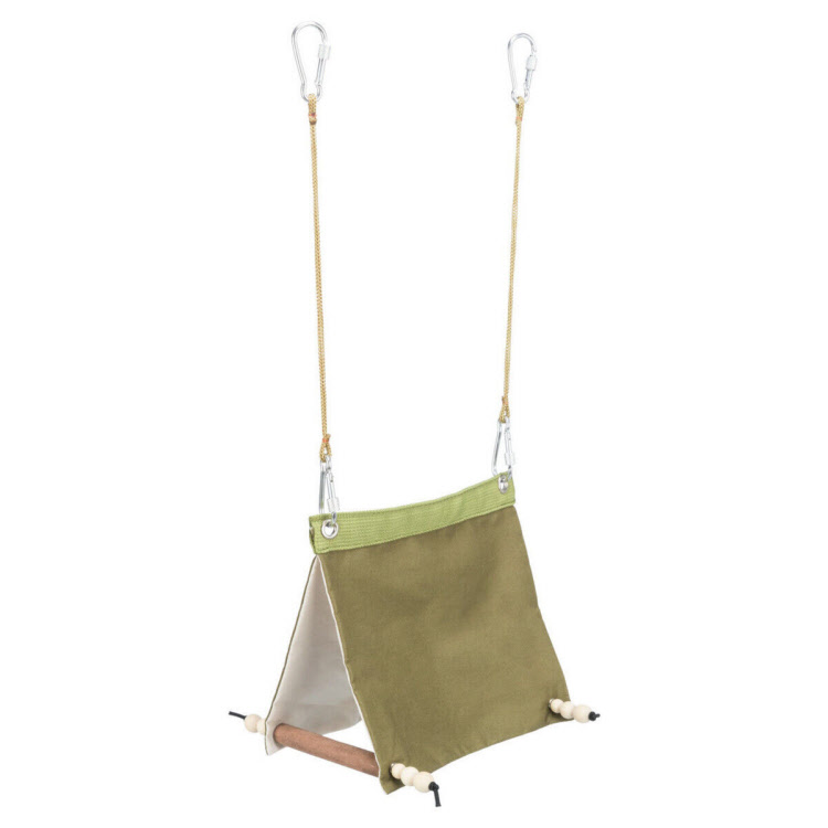 Vogeltent, hangend, katoen, 16 × 18 × 20 cm, groen