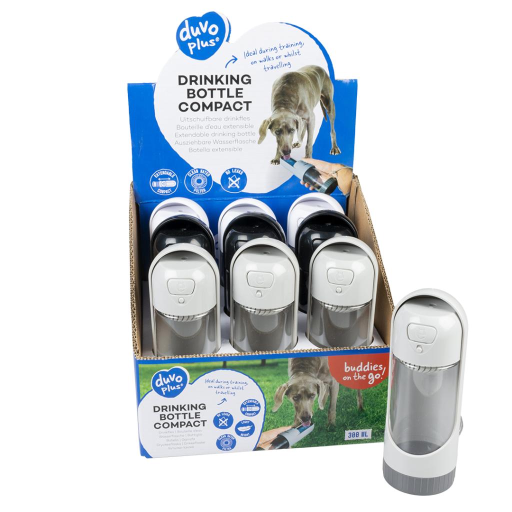 # Drinkfles compact 300ml - 6,5x6,5x18,5cm gemengde kleuren