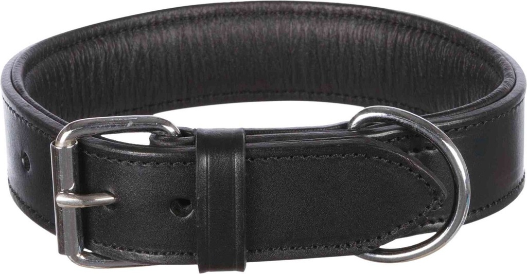 Active halsband, leer, XL: 65–75 cm/40 mm, zwart