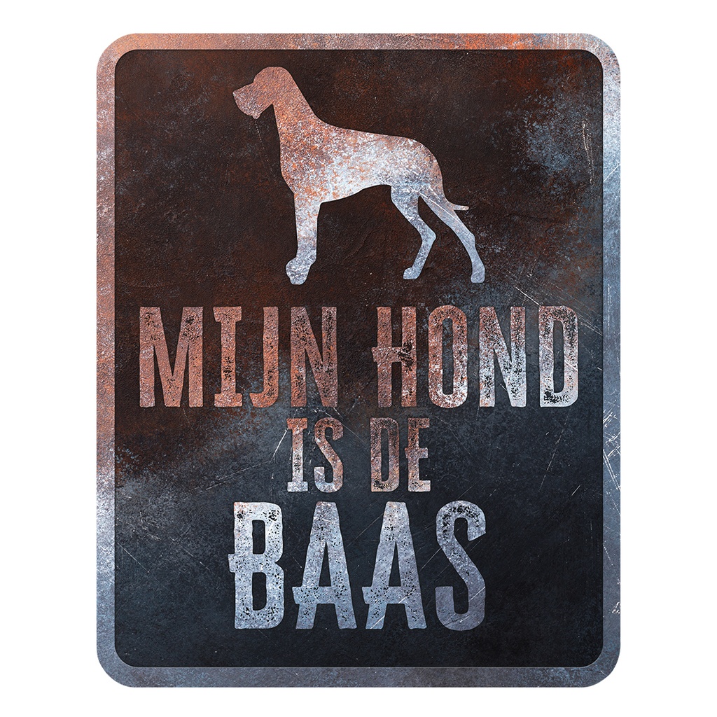 Waarschuwingsbord Danish dog nl 25x20x0,3cm Meerkleurig