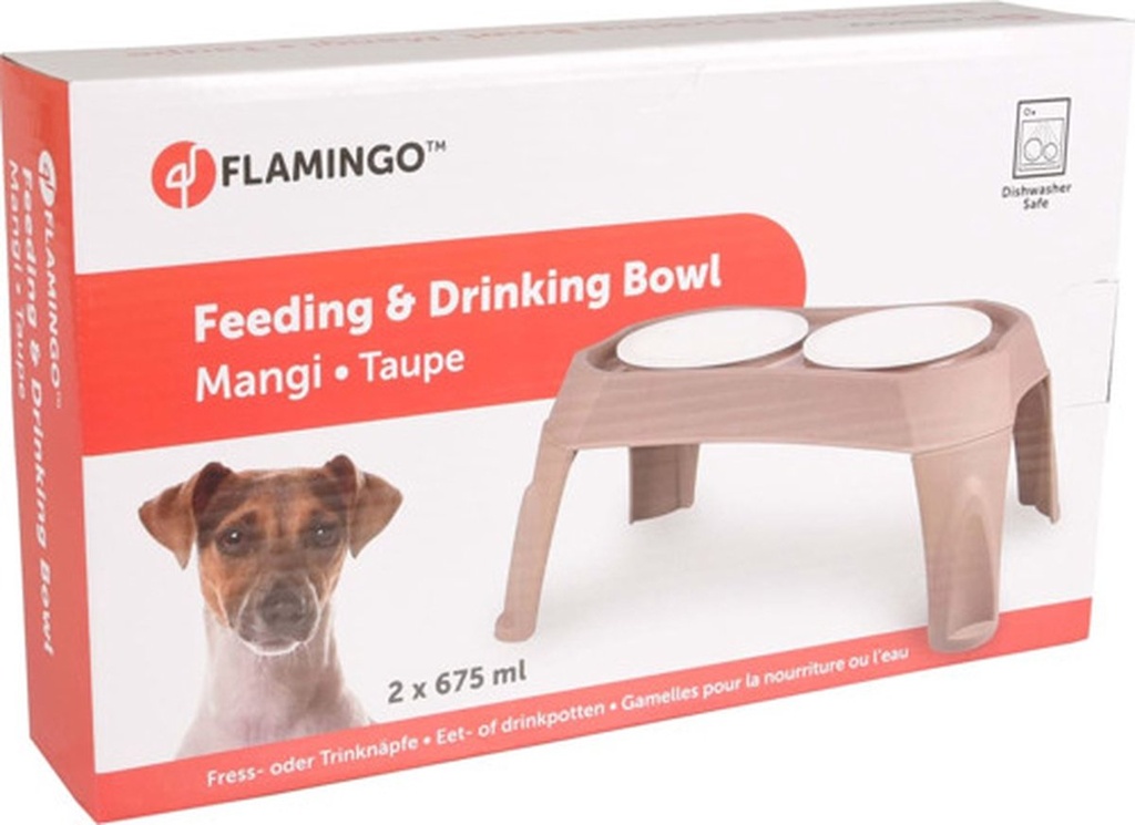 # EETPOT DUBBEL OP POTEN MANGI TAUPE PLASTIC 2x675ML