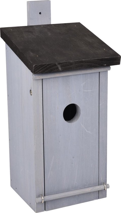 # NESTKASTJE GIJS HOUT GRIJS+ZWART DAK 15x15,5x32,5CM
