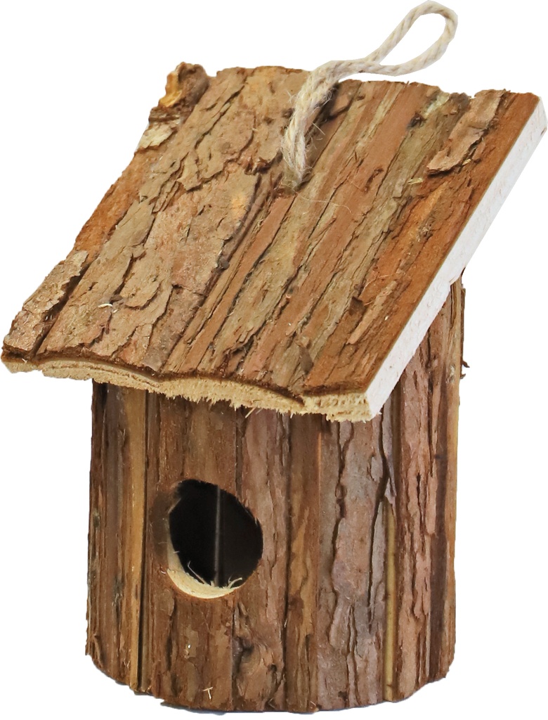 Broedhuis 'natural' rond met schuindak hangbaar, 16 cm